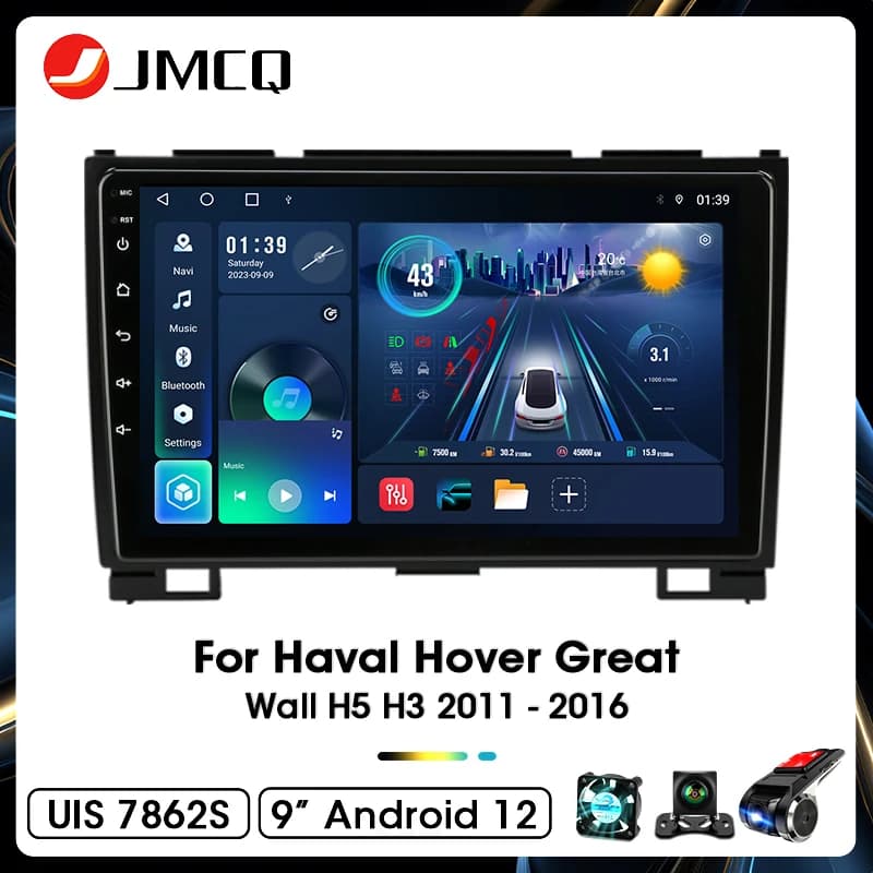 JMCQ 9 "Android 12 DSP autoradio lettore Video multimediale per Haval Hover Great Wall H3 H5 2011 - 2016 navigazione GPS CarPlay 4G