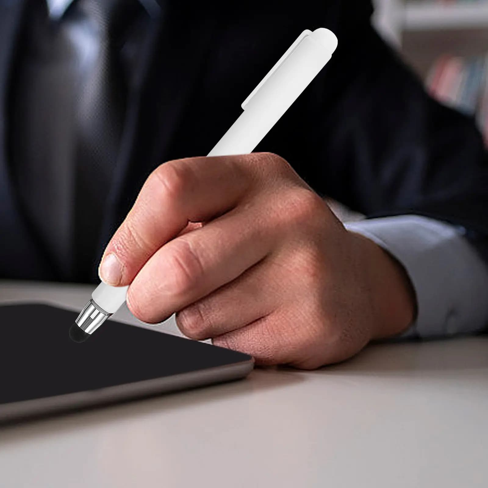 Penna Stilo Capacitiva Retrattile Universale per Schermi Touch, Tablet e Lavagne Interattive, per Scrittura e Disegno di Precisione
