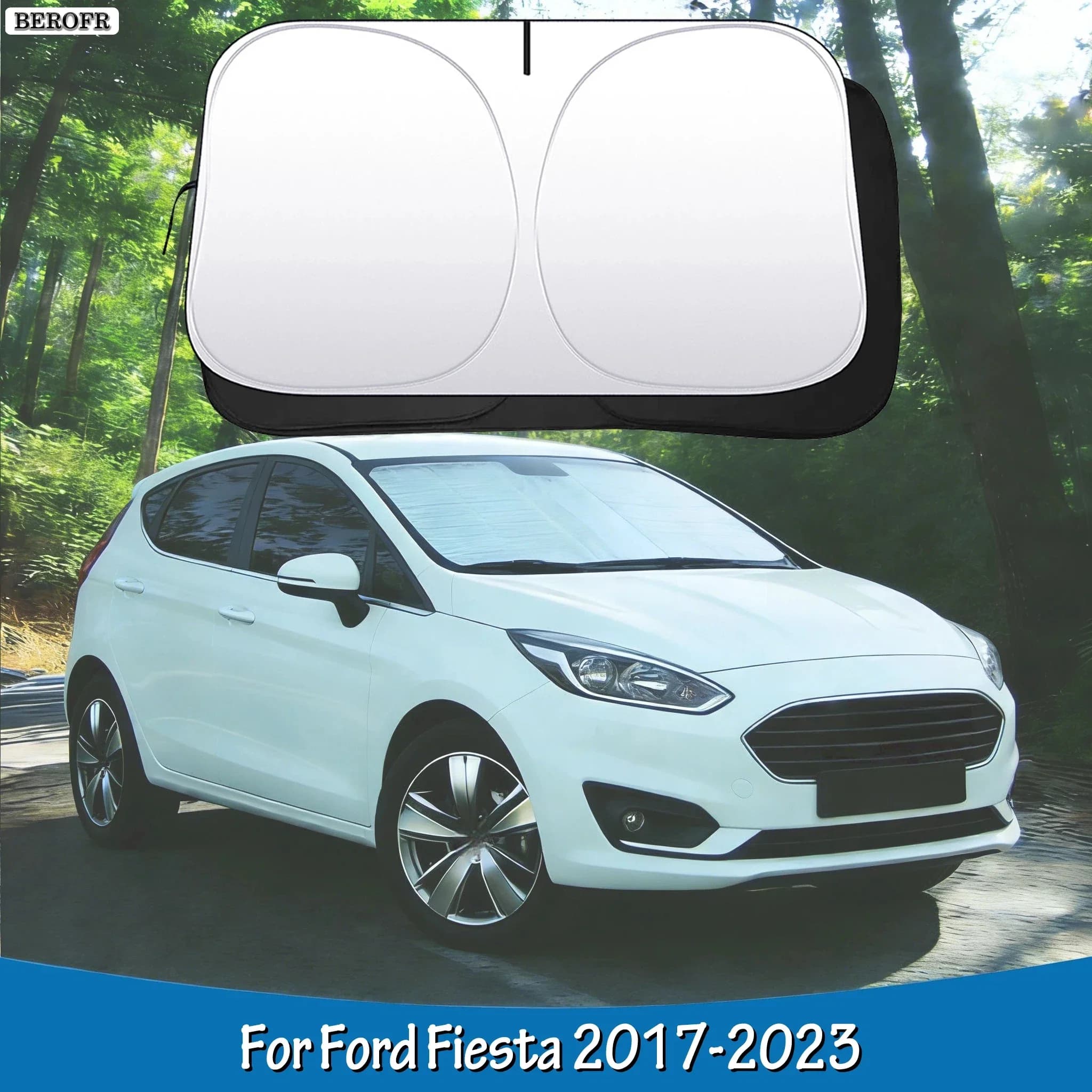 Windshield Sunshade Sun shade Foldable Anti UV Tools-Free Car Accessories For Ford Fiesta 2017 2018 2019 2020 2021 2022 2023
