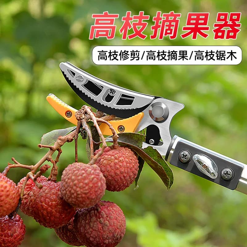 Telescopic Fruit Picking Shears Extended High Reach Harvester For Litchi Loquat Longan Pruning & Picking