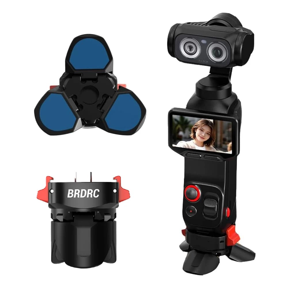 Magnetic Charging Adapter Mount for Insta360 Luna Ultra,Charging Base with Type-C Port, Aluminum Foldable Tripod Desktop Bracket