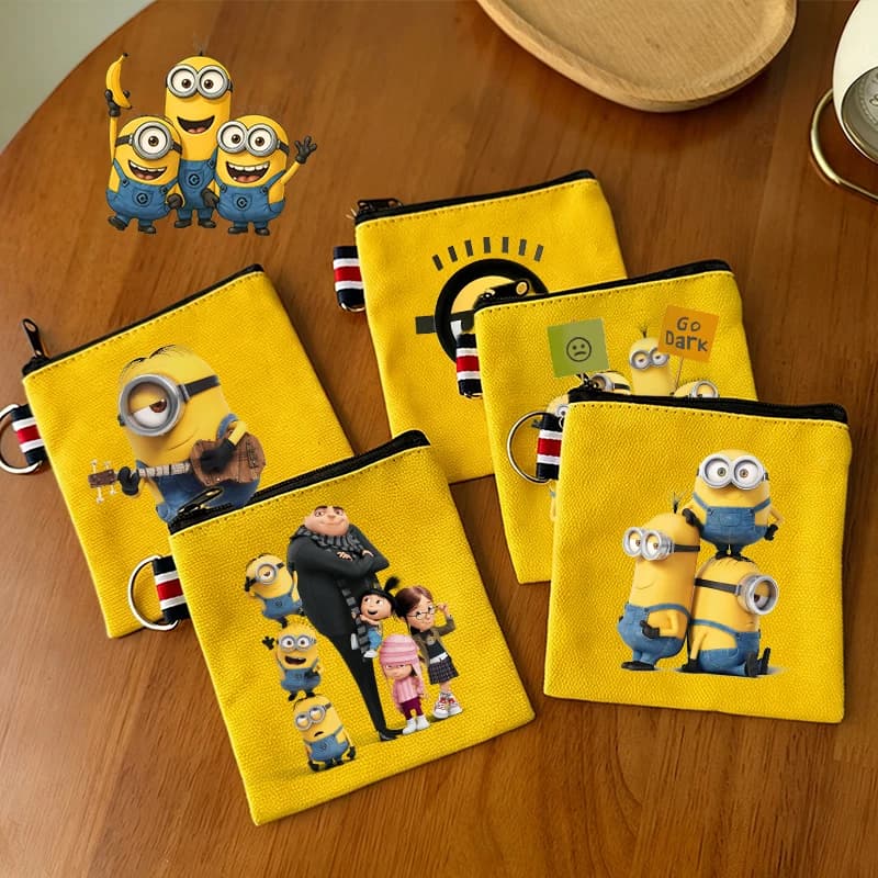 Minions wallet in Banana shape, Multifunctional bag in Tela, Mini pochette Carina e Alla Moda, Gift for Couples