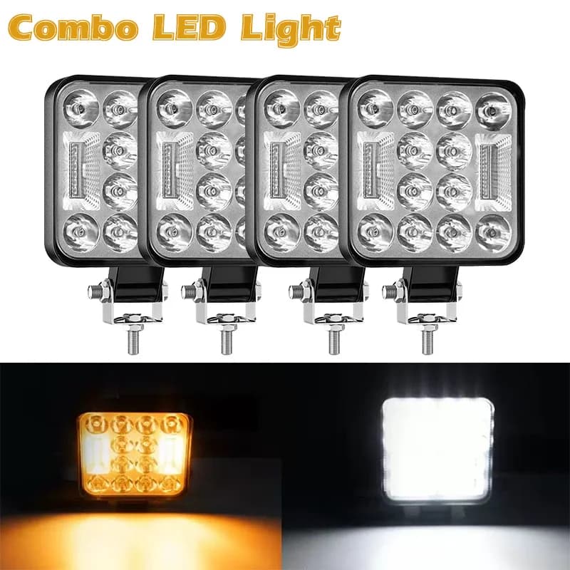 12V Impermeabile Led Barra luminosa da lavoro Faretto quadrato 78W Luce da lavoro Faro per camion SUV Off Road Luce di guida notturna 24v Flash