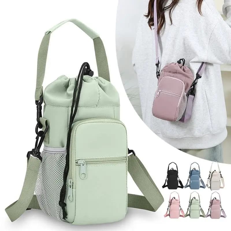 New Portable Running Sport Water Bottle Cover With Strap Cup Sleeve Phone Bag Outdoor Camping Accessories Gym Water Bottle Bag