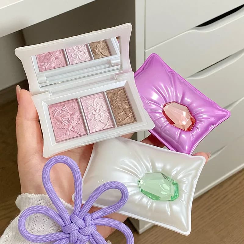 CHEERYEP Gem Eyeshadow Palette Embossed Matte & Shimmer,Natural Makeup,Brightening Highlighting Powder Iluminador Maquiagem