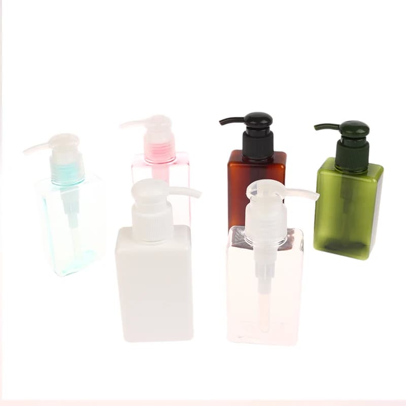 Dispenser Schiumogeno Quadrato da 100ml, Bottiglie Portatili per Sapone Liquido e Shampoo, Accessori da Bagno e da Viaggio