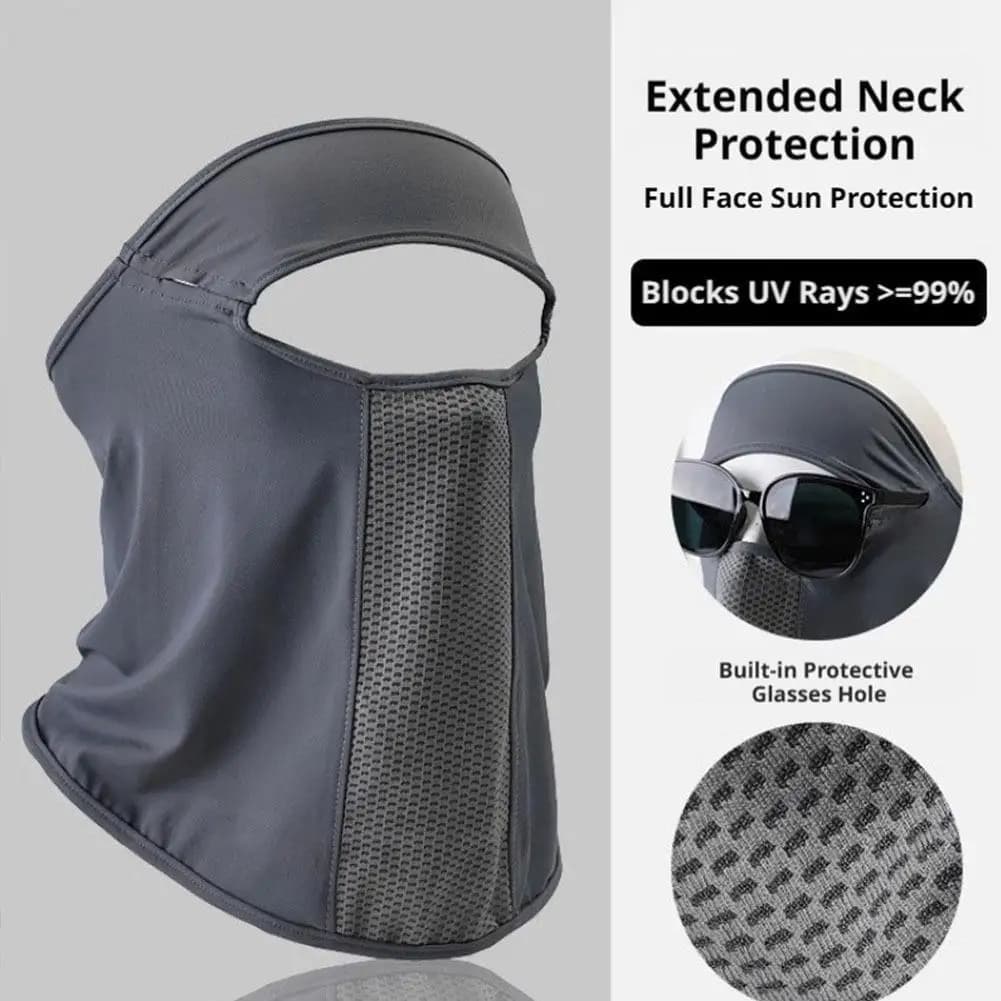 Summer Sports Ear Cord Scarves Mask Anti-UV Ice Silk Neck Protection Balaclava For Cycling, Fishing And Outdoor Activities