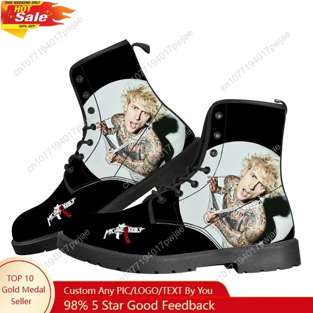 M-Machine Gun K-Kelly MGK Stivali casual Uomo Donna Scarpe da adolescente Retro Street 3D Stivale impermeabile Outdoor Personalizza Stivali realizzati