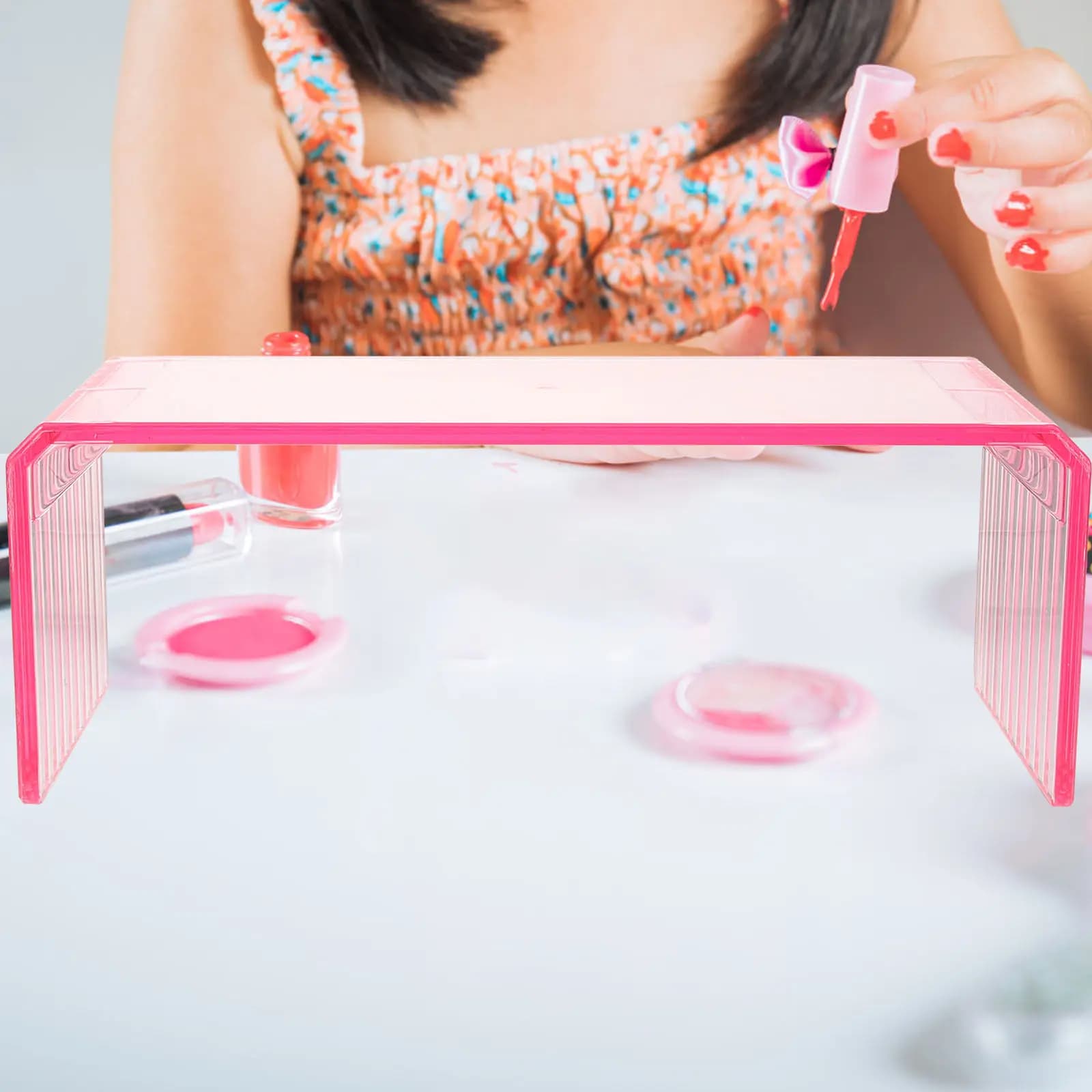 Supporto per Manicure in Acrilico, Poggiabraccio Portatile da Tavolo, Stabile e Confortevole per Uso Professionale e Domestico, per Nail Art e Fai-da-Te
