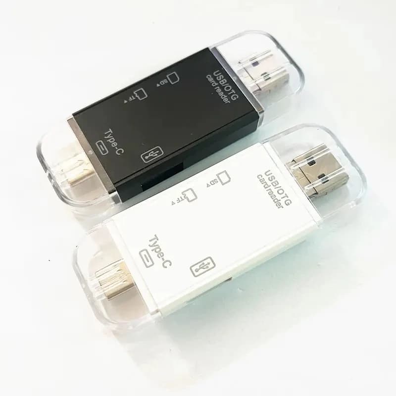 1/2/4PCS Lettore di schede USB 2.0 Micro USB OTG 6-in-1 multifunzione per schede di memoria SD e fotocamera