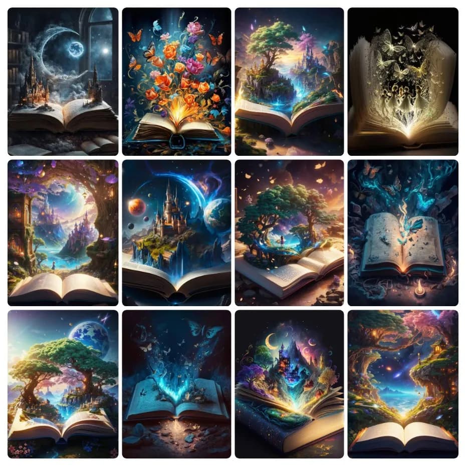 DIY 5D Magic Book Mosaic Flower Diamond Painting Full Round/Square Diamonds Mosaic Handmade Art Exquisite Gift Home Decor