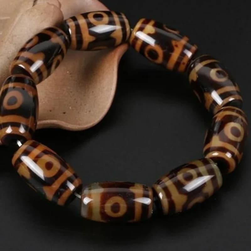 Bracciale con perle Dzi antiche, collana in agata Sky Eye, gioielli con perle Buddha Wenwan per uomo e donna