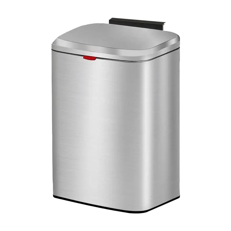 A56P-Cestino per Rifiuti da Cucina in Acciaio Inox con Coperchio, Bidone 2-in-1 per Compostaggio da Bancone e Sotto Lavello, 8L
