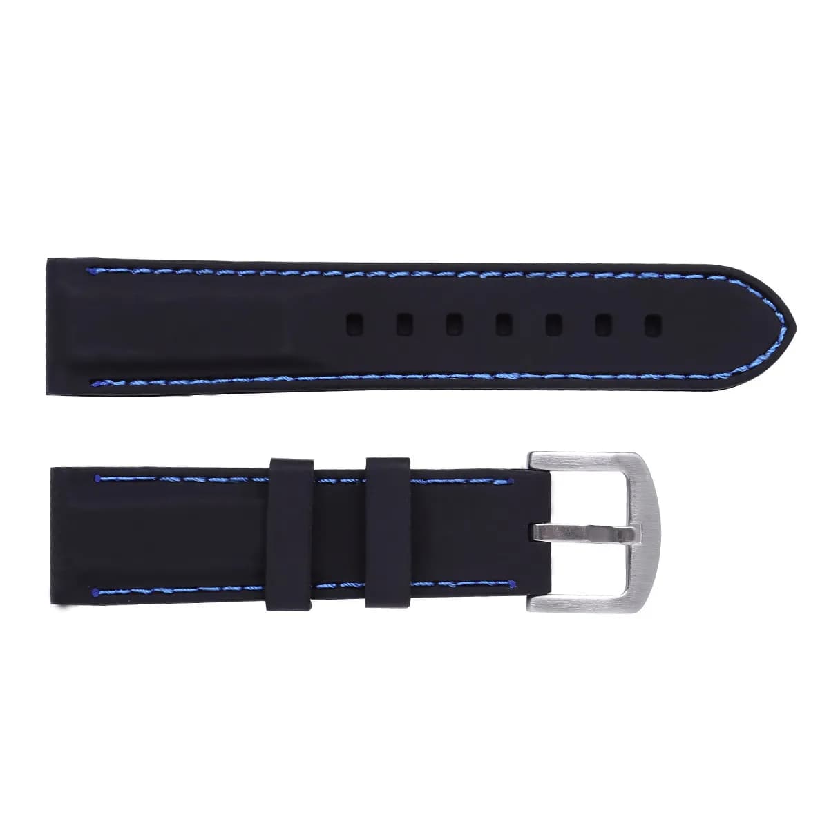 Cinturino per orologio in silicone premium da 24 mm, impermeabile, resistente a polvere e olio, liscio, senza cuciture, con chiusura in acciaio inossidabile, cinturino di ricambio per la maggior parte dei modelli