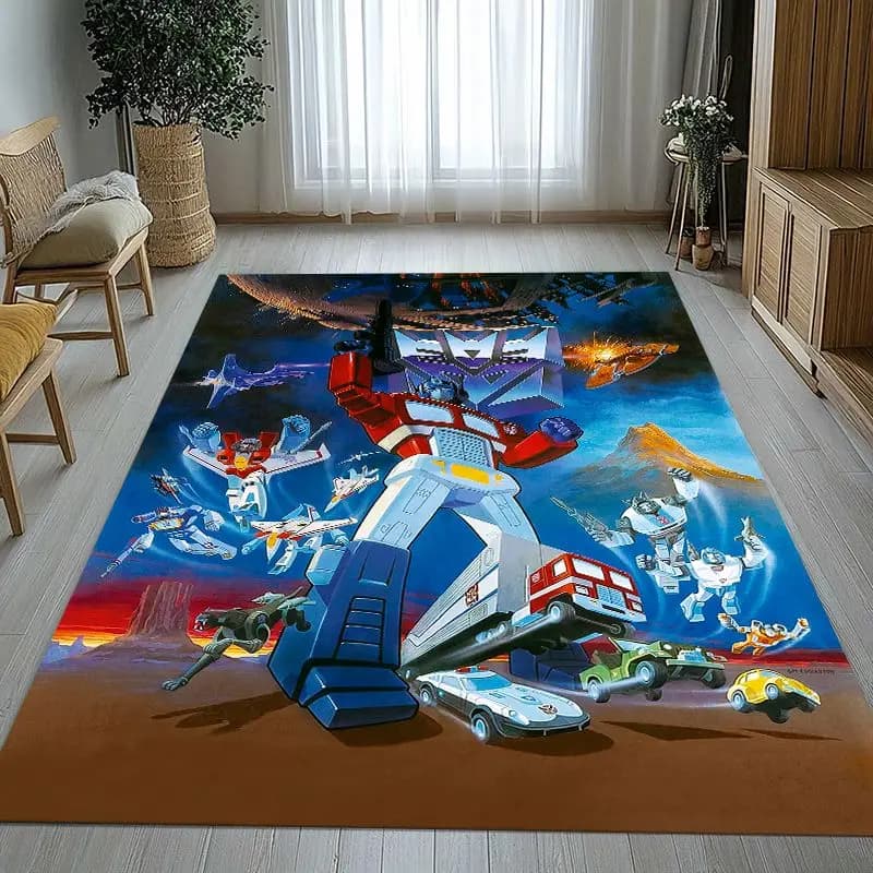 Classic T-Transformers Cartoon Living Room Non-Slip Area Rug Soft Carpet for Bedroom Playroom Sofa,Home Decor Doormat Gift