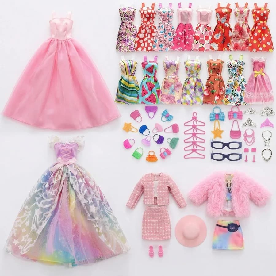27-30 cm Accessori per abbigliamento per bambole Gonna casuale Bracciale casuale Borsa per occhiali Collana Corona Scarpe Set Regalo per bambini