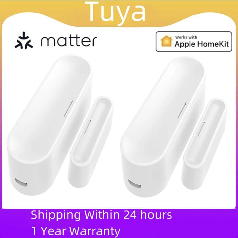 Tuya Matter Thread Sensore per porte e finestre Rilevatore wireless per casa intelligente alimentato tramite USB Funziona con HomeKit Alexa Google Home SmartThings