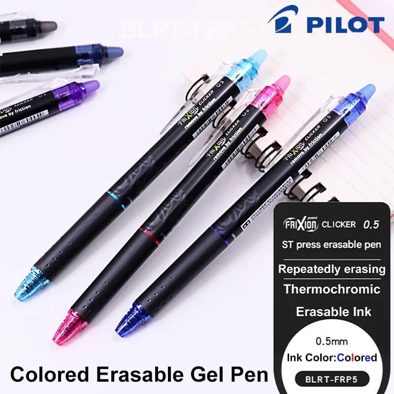 Penna Gel Cancellabile Colorata PILOT Giapponese Frixion 0.5mm Click Sensibile alla Temperatura per Journaling, Schizzi, Disegno e Bozze