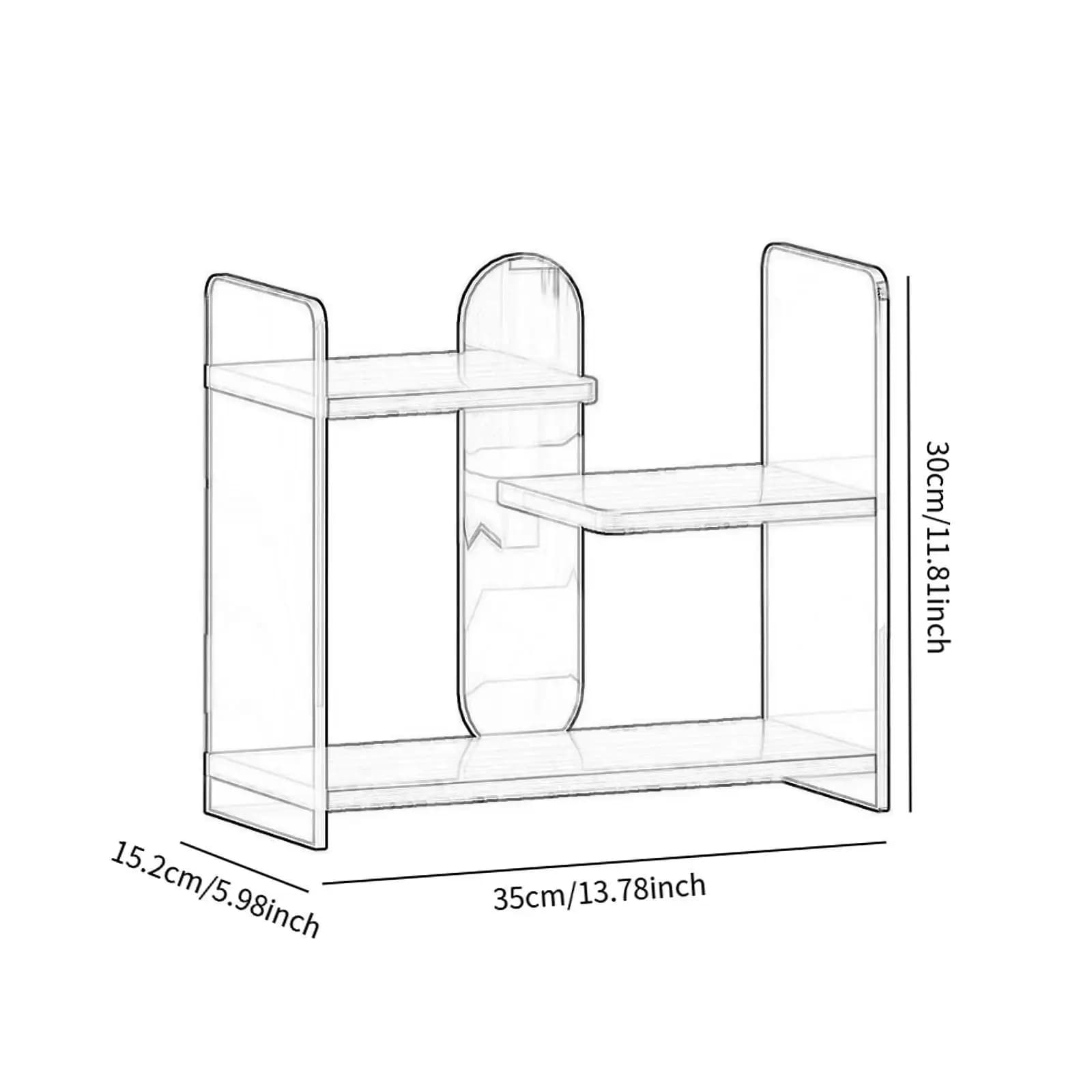 Espositore per Tazze in Acrilico e MDF, Organizzatore per Caffetteria a Tre Livelli, Scaffale Porta Tazze per Cucina, Soggiorno, Scrivania