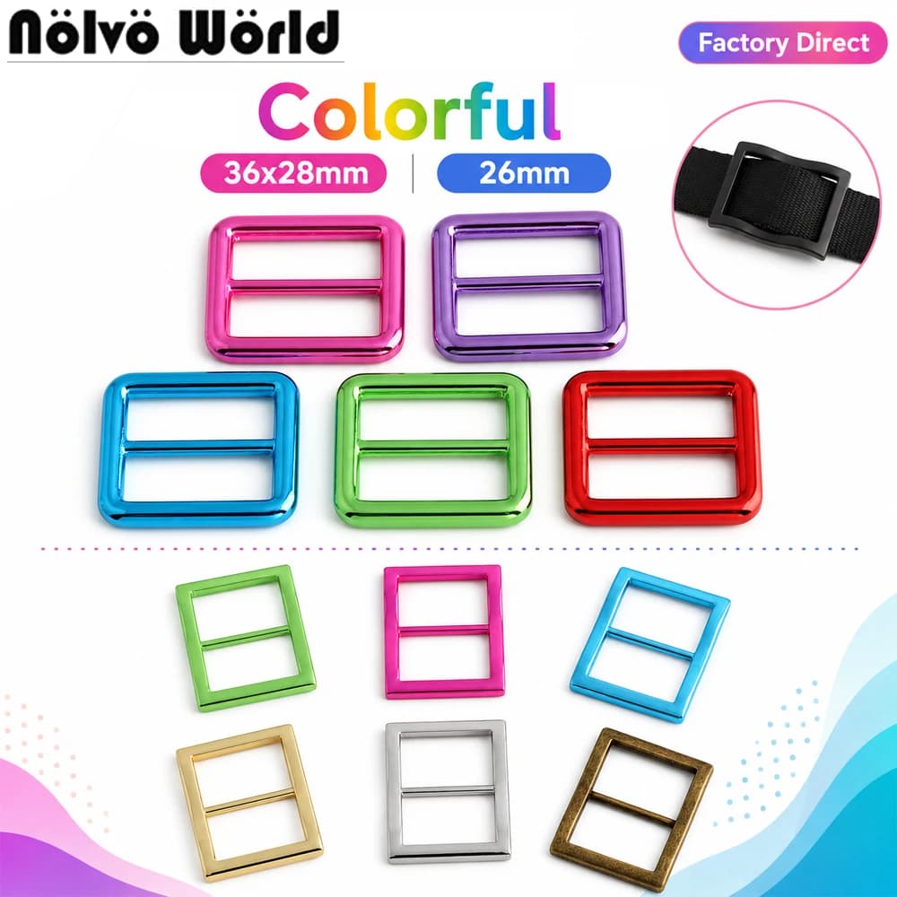 10/30/100PCS 21mm 26mm Colorful Metal Roller Pin Buckles Slider For Backpack Shoulder Straps Webbing Connect Hook Accessories
