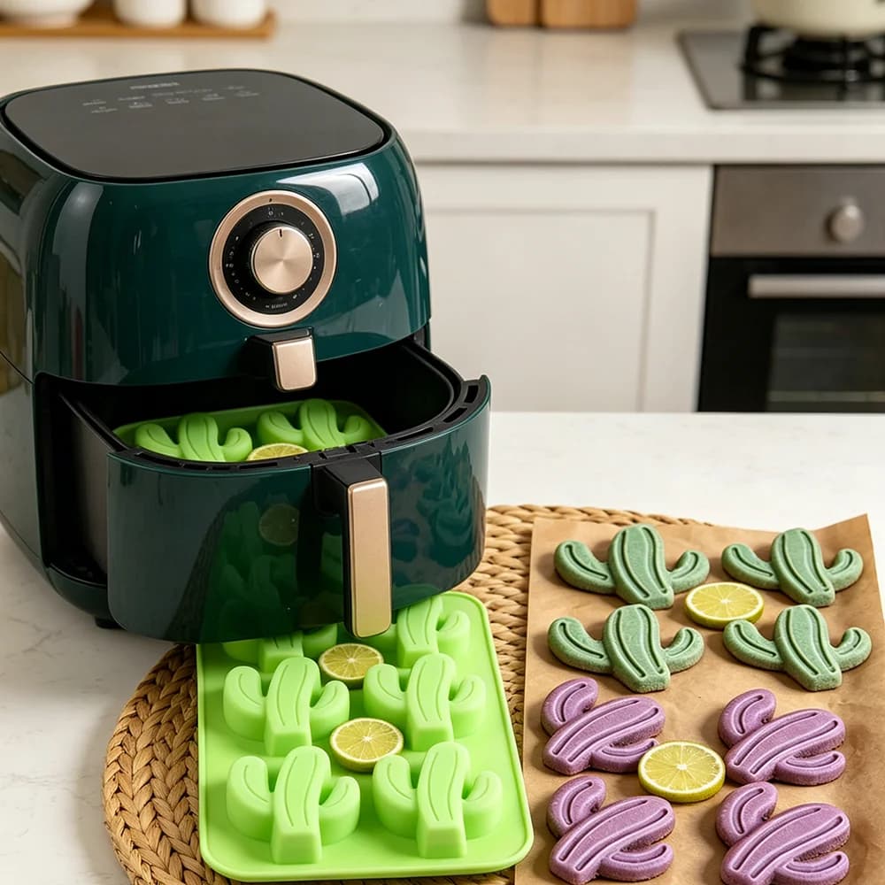 Stampo in Silicone a Forma di Cactus, Vassoi per Cubetti di Ghiaccio a Forma di Cactus per Cioccolato, Caramelle, Gommose, Gelatine, Dolci, Decorazioni per Feste Hawaiane e Tropicali