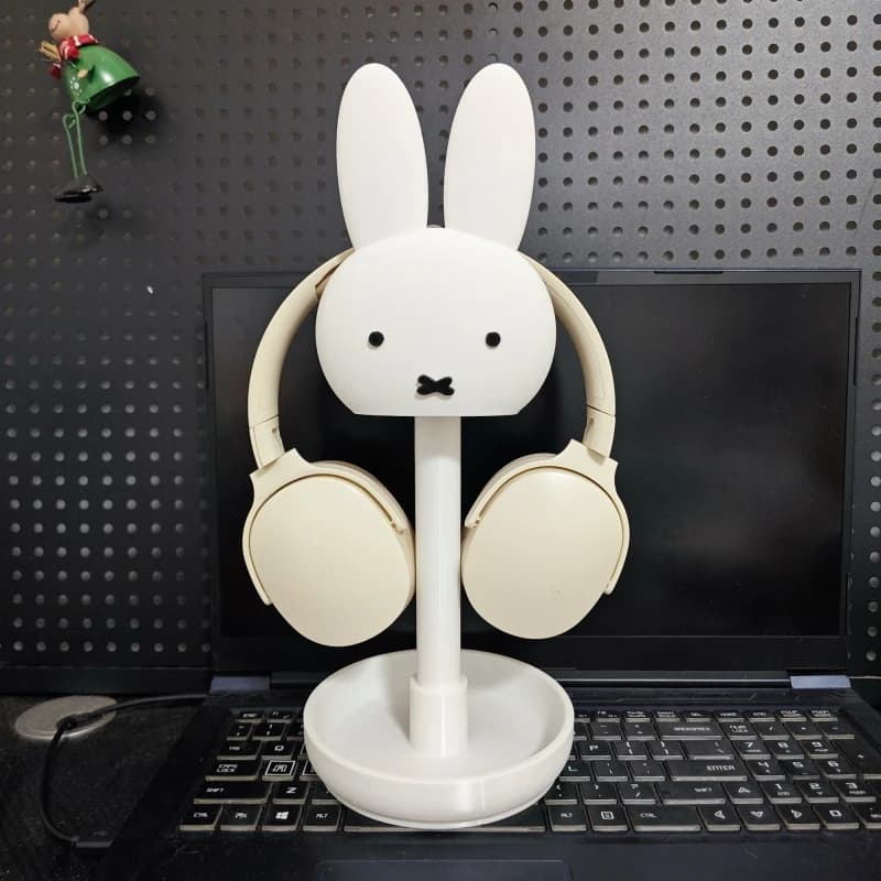 Creative Desktop Decoration Shelf Miffy Modeling Headphone Stand Cute Gaming Headset Stand Storage Rack , Excluding Headphones