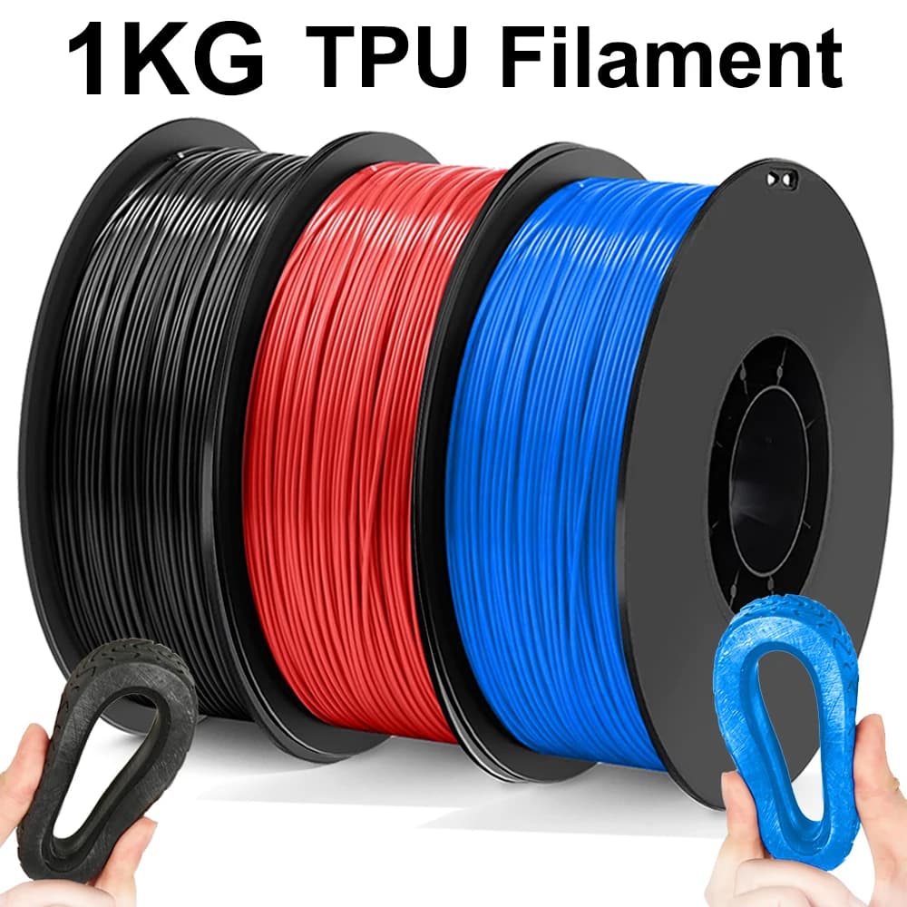 Flexible 3D Printer Filament Elastic TPU 1,75 mm 95A 98A Rubber material 1 kg/rot Flex Black Blue 3D Printer Filament