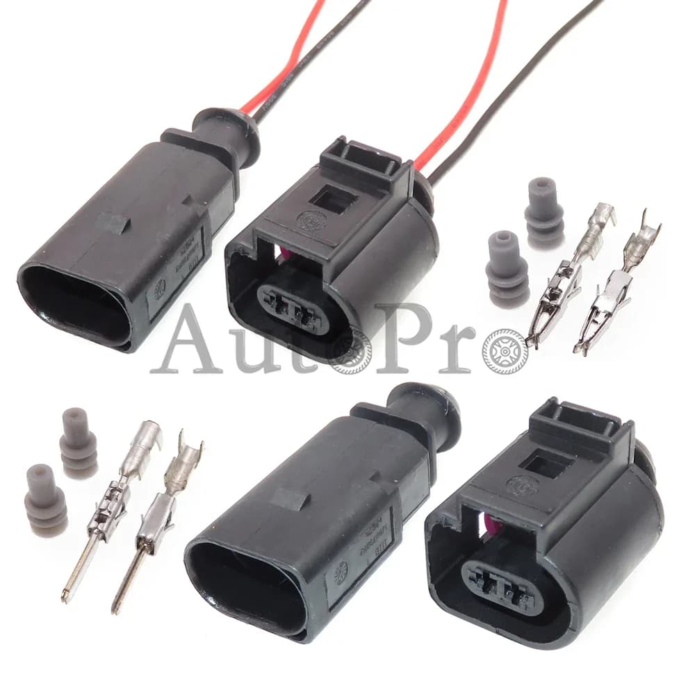 Set di 2 Connettori Impermeabili 1J0973802 1J0973702 per Sensore Temperatura Acqua Auto con Cablaggio per VW