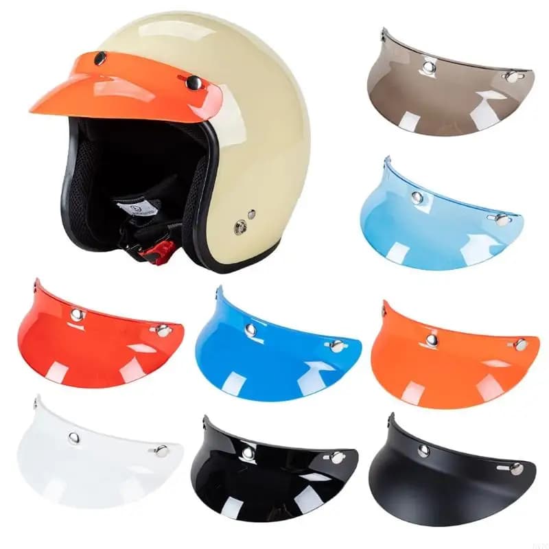 Casco a 3 scatti per lente di picco per parasole resistente all'usura per visiera per casco aperto da moto 3/4