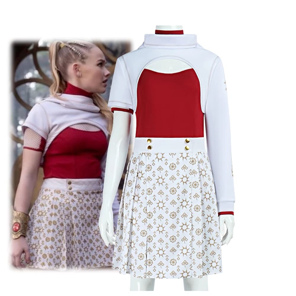 Zombies Girl Nova Cosplay Giacca bianca Gonna rossa superiore Uniforme Festa Travestimento Costume Abiti Carnevale di Halloween per donne adulte