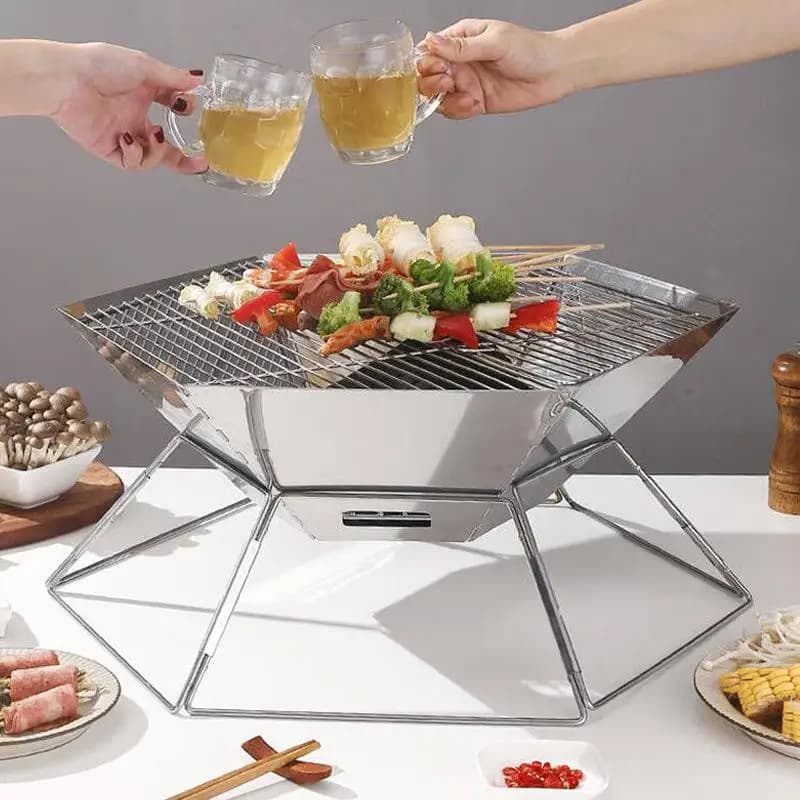 Griglia Portatile per Barbecue da Campeggio, Forno a Carbone per Esterni, Stufa BBQ Facile da Trasportare, Utensile da Cucina in Stile Giapponese