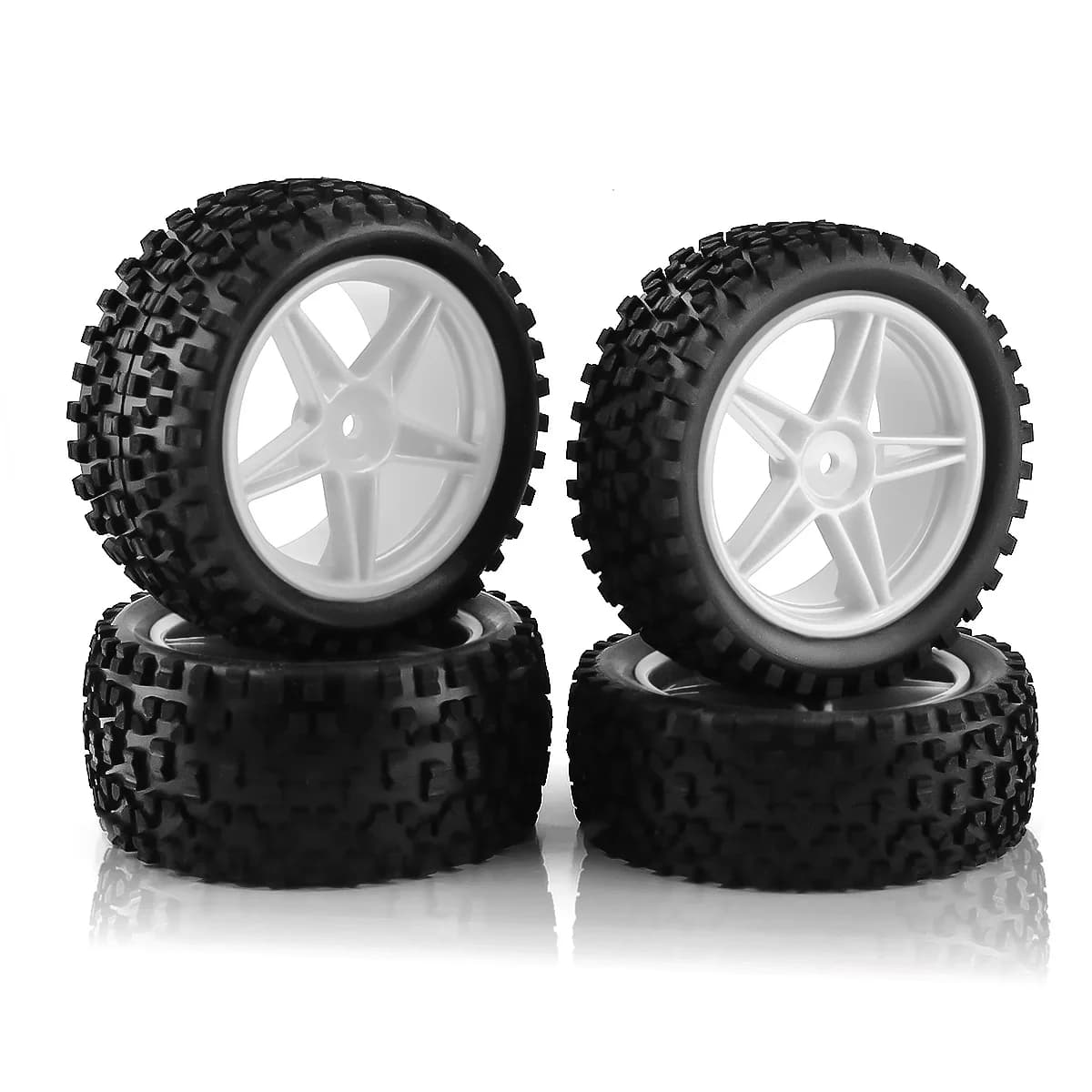 1/10 RC Off Road Tires And Wheels Rims 12mm Hex Set Front and Rear 87mm Rubber Buggy Tyres For 1:10 Off-Road Car HSP Kyosho HPI