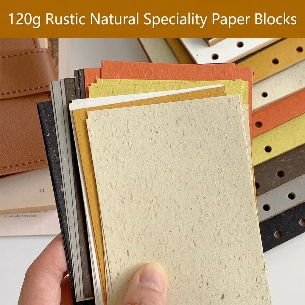 Ricambio per Quaderno a Fogli Mobili, Carta Speciale Naturale Testurizzata da 120g, Inserti per Planner in Diverse Misure per Diari e Schizzi