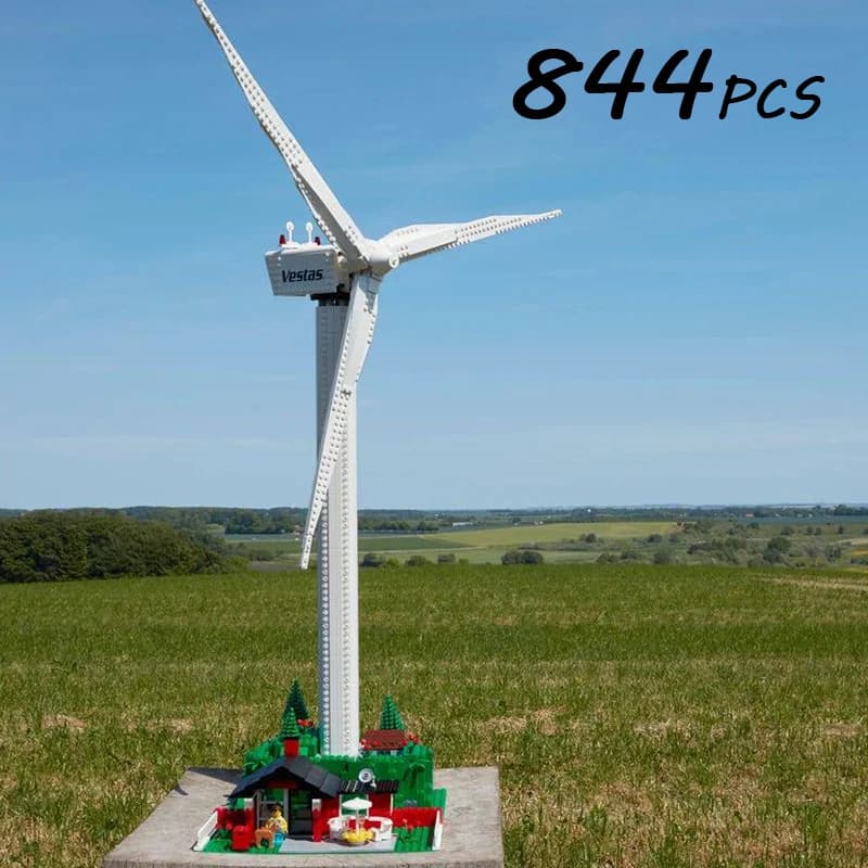 Nuovo Set di Costruzioni Creative da 844 Pezzi, Modello di Turbina Eolica, Generatore Eolico Elettrico, Giocattolo per Bambini e Ragazzi
