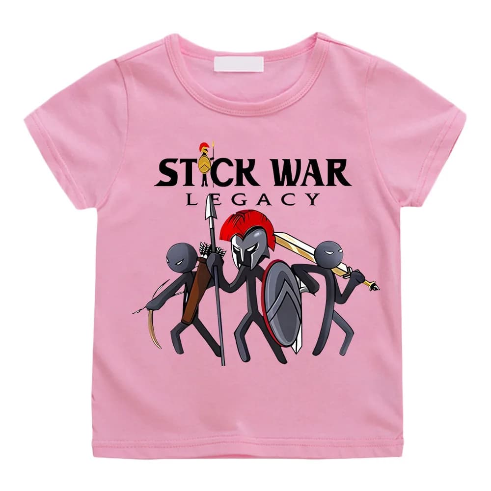Gioco caldo Stick War Cartoon T-shirt grafica Bambini Neonate Cartoon Vestiti a maniche corte Ragazzi Streetwear Camisetas morbide Tee-shirt