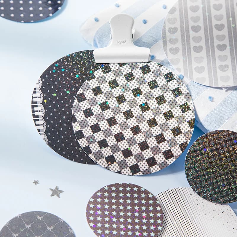 20pcs creative Rotundity plaid Decor Scrapbook Stickers Kit DIY Junk Journal Collage Photo Album Retro handmade paper
