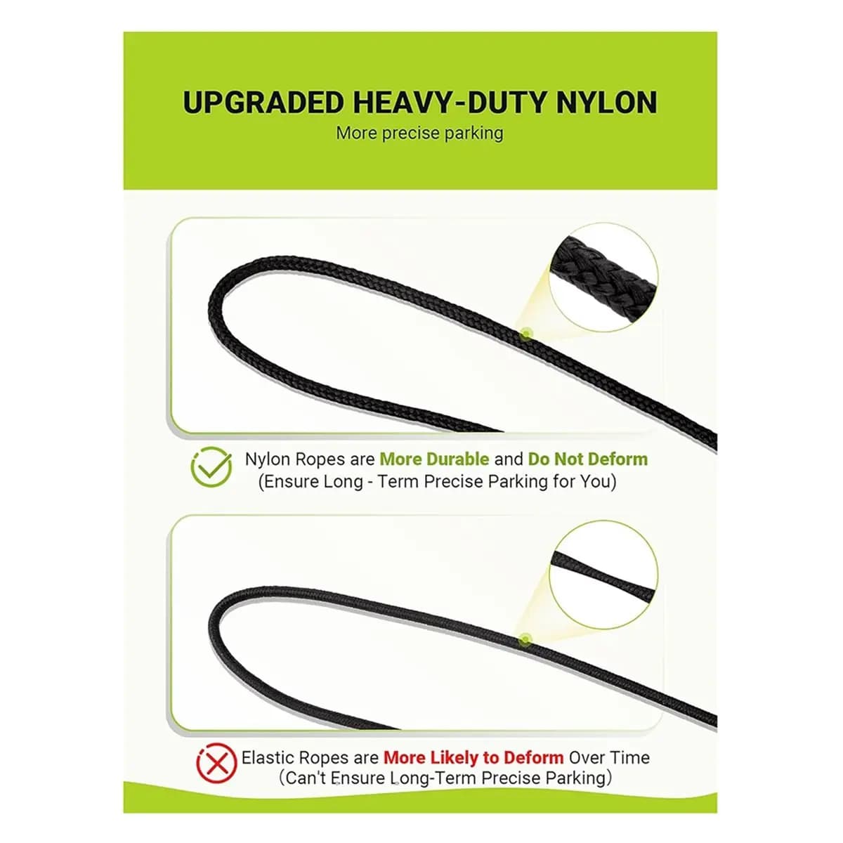 HITL 2 Packs Tennis Ball Garage Parking Aid with Non-Elastic String, Precise Garage Car Stop Indicator W/Adjustment Buckle
