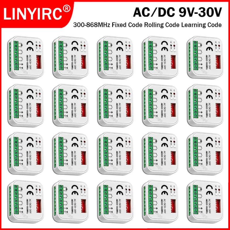 Ricevitore del telecomando universale per porta del garage Ricevitore 300 a 868 MHz Trasmettitore apri cancello AC/DC9-30V