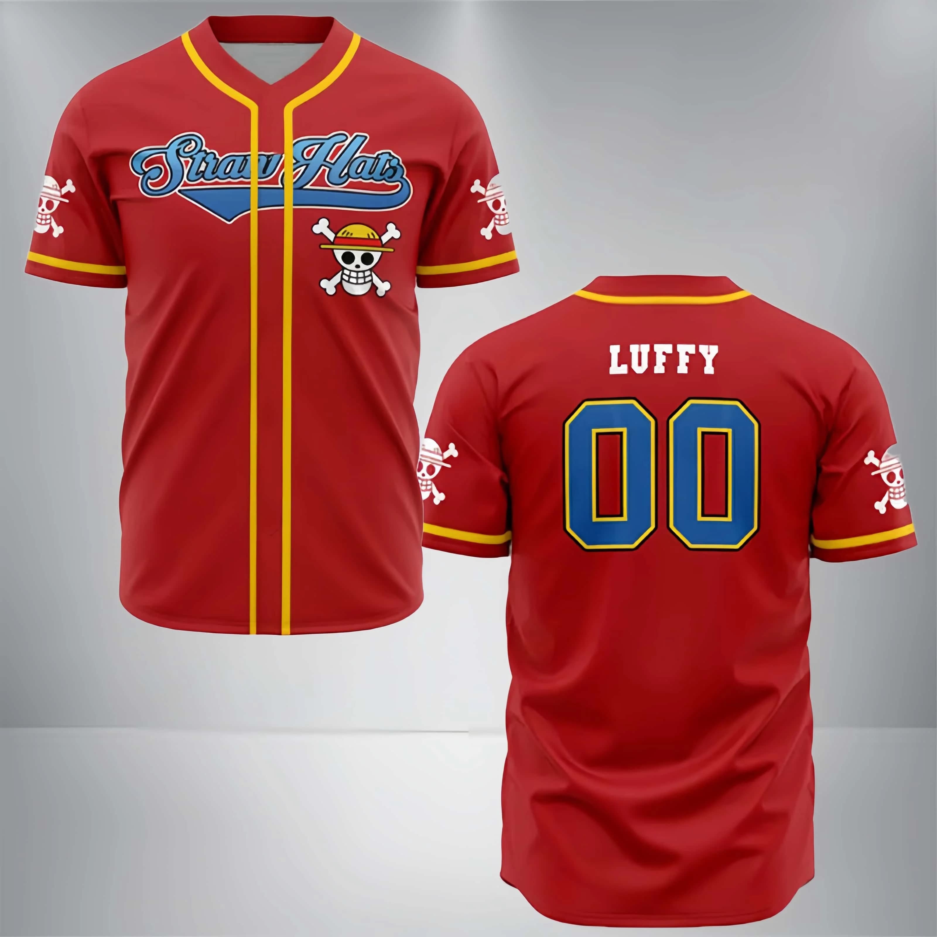 New Unisex Sports T-shirt with Cartoon LUFFY 00 print, Short sleeve, Fast drying