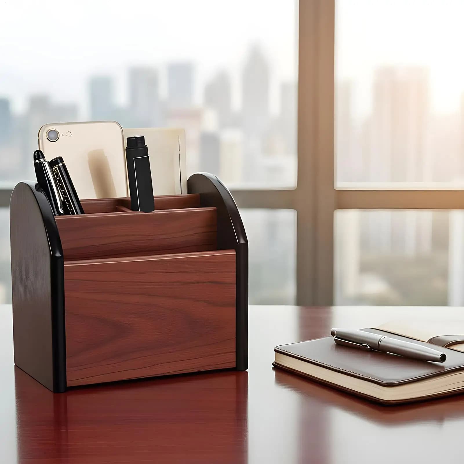Organizzatore da tavolo Portapenne in legno multiscomparto Organizzazione da ufficio per scrivania per pennarelli per forniture di cancelleria