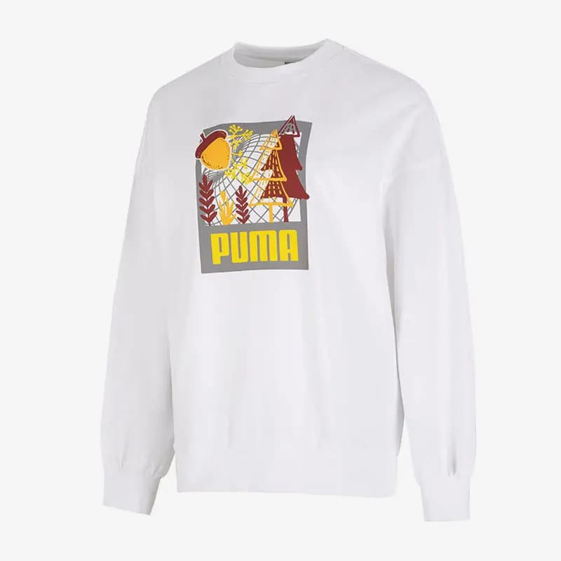 Felpa con cappuccio girocollo stampata sportiva casual da donna Puma genuina autunno nuovo 538779-02