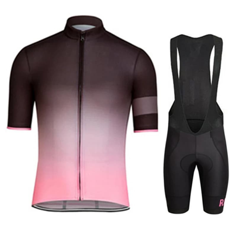 Maglia da ciclismo Set camicia da corsa a maniche corte abbigliamento da bicicletta uomo estate traspirante MTB Maillot Ciclismo set di pantaloncini con bretelle da bici