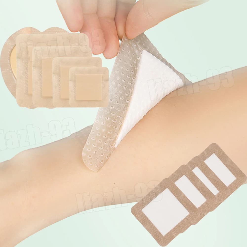 1Pc Medicazione in schiuma di silicone con bordo adesivo sterilizzato impermeabile Medicazione per ferite Benda in gesso Kit di pronto soccorso da viaggio a casa