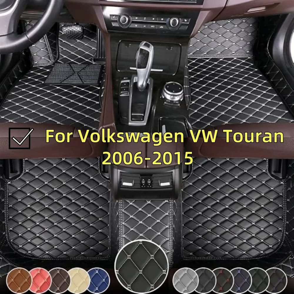 Custom Car Mats for Volkswagen VW Touran 2006-2015 Car Cover Mats for Microfiber Skin Luxury Flooring