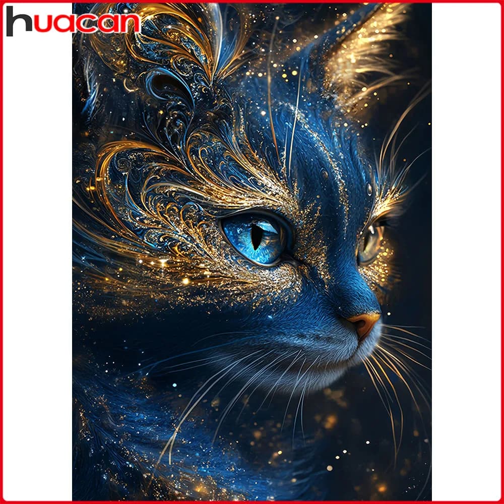 Huacan New Arrivals 2025 Diamond Painting Cat Diamond Embroidery Animal Complete Kit Decorative Paintings