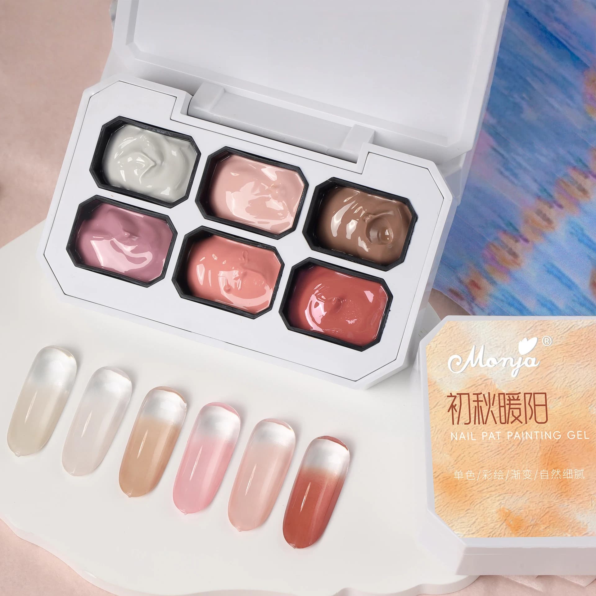 6 colors Solid Pat Painting Gel Semi Permanent Soak Off UV LED High saturation Popular Semi-Solido Nail Art Nail Polish DIY Nail Polish
