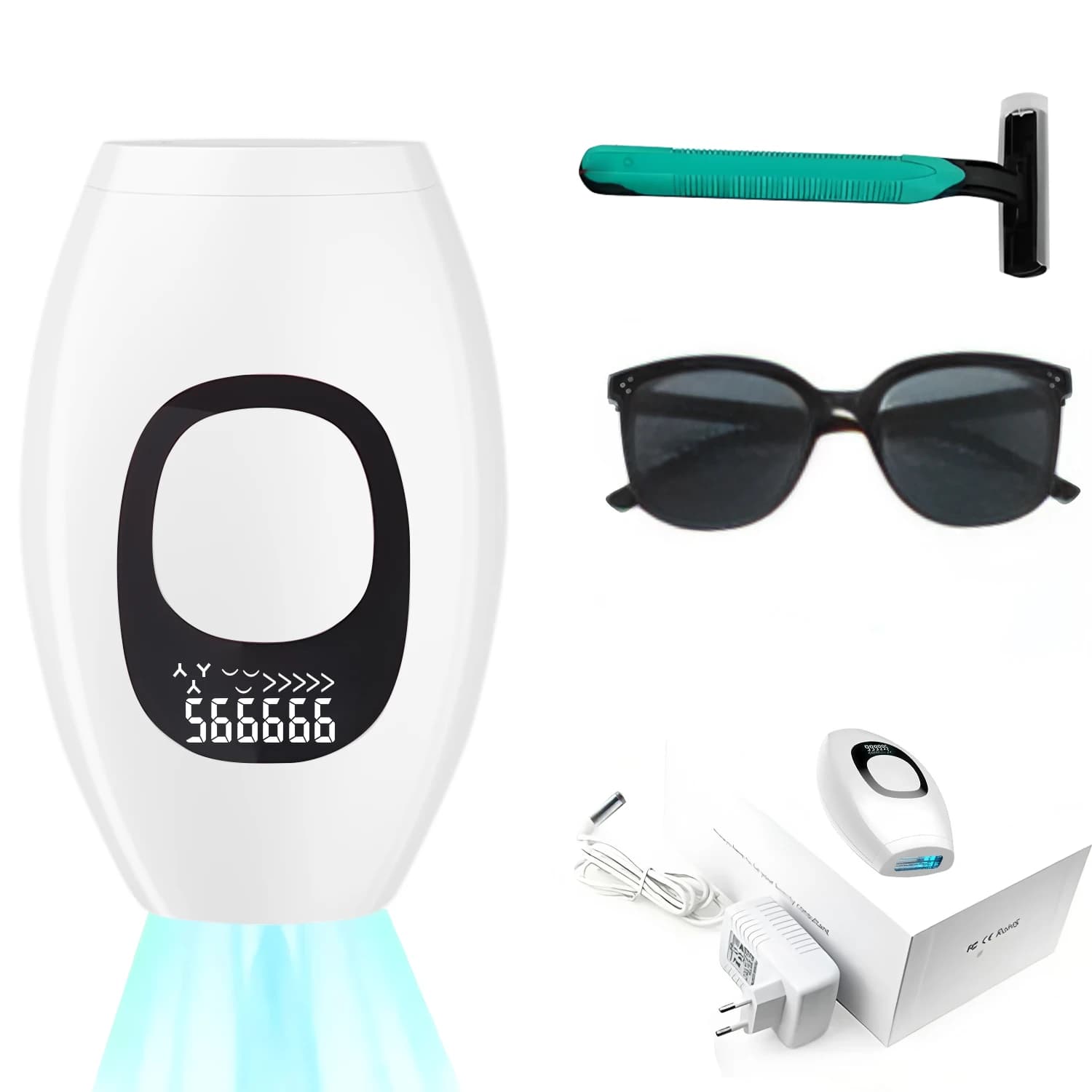 Nuovo Epilatore Laser IPL Permanente, Macchina per Taglio Capelli, Piastra Vibrante, Rasoio Elettrico da Uomo, Epilatore Laser per Peli Facciali Femminili