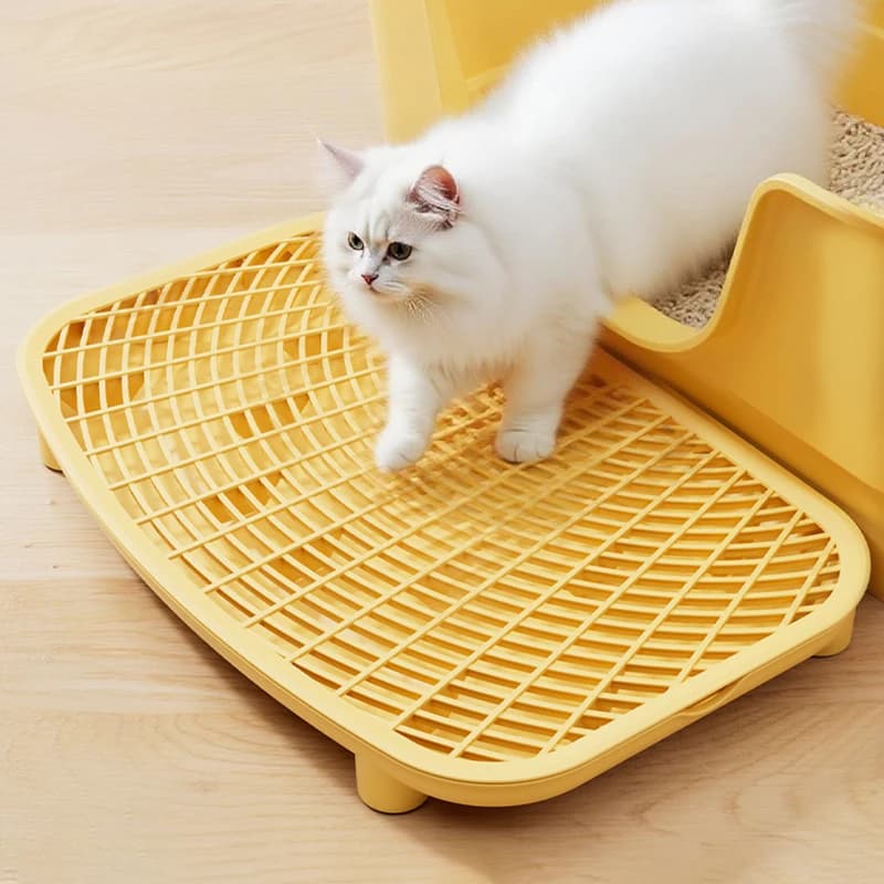 Tappetino per lettiera per gatti antiscivolo a doppio strato Durevole Rimovibile Facile da pulire Piattaforma per sabbia con controllo ad alta altezza Accessori per animali domestici