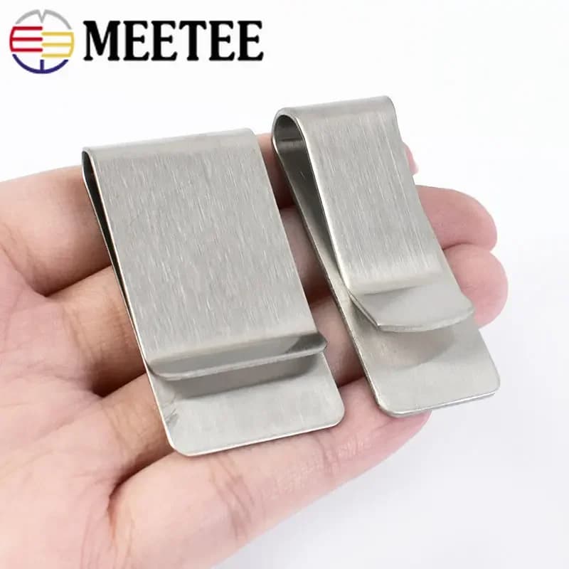 5 Pezzi Fermasoldi in Metallo Acciaio Inossidabile, Fibbie a Clip per Cinghie, Chiusure per Cinture in Pelle, Ganci per Accessori Artigianali e per Quaderni