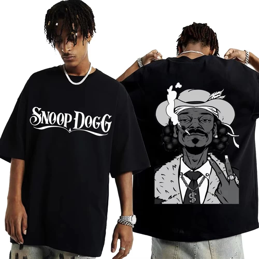 Hot Sale Rapper Snoop Dogg Graphic T-Shirt, Men's Hip Hop Fashion Funny Tee, Summer Unisex Streetwear Oversized T-Shirt